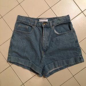 American Apparel High-Waisted Denim Shorts